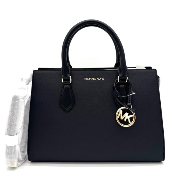 Michael Kors Sheila Medium Satchel Bag & Large Continental Wallet Wristlet Black